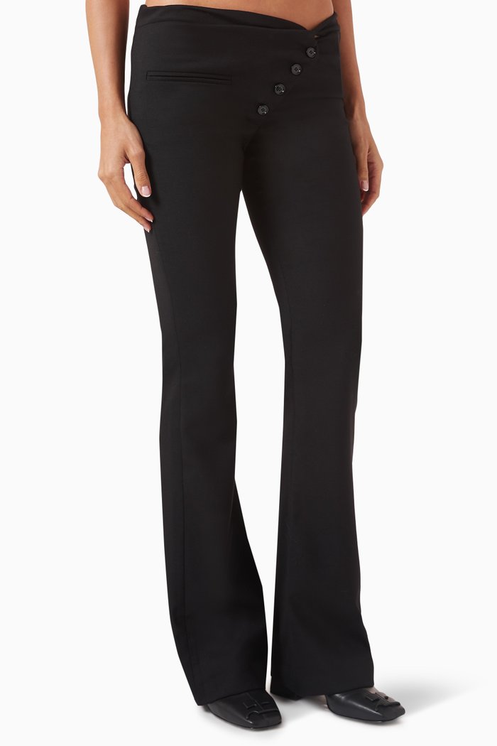 Twist Tailored Pants in Wool, Black