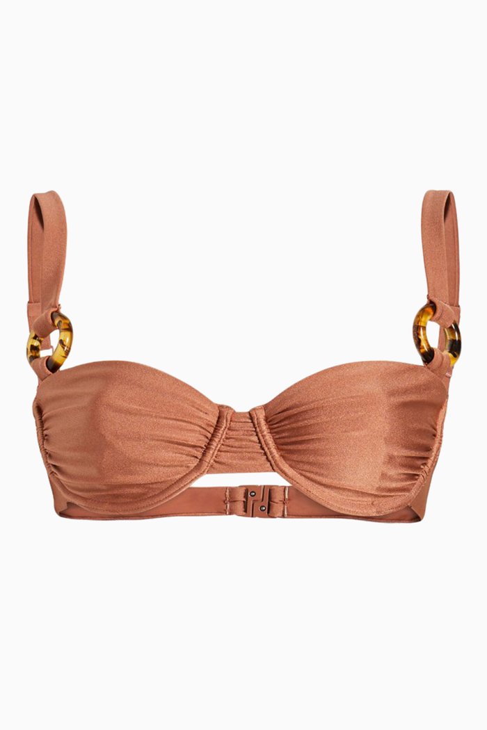

The Maia O-ring Bikini Top, Brown