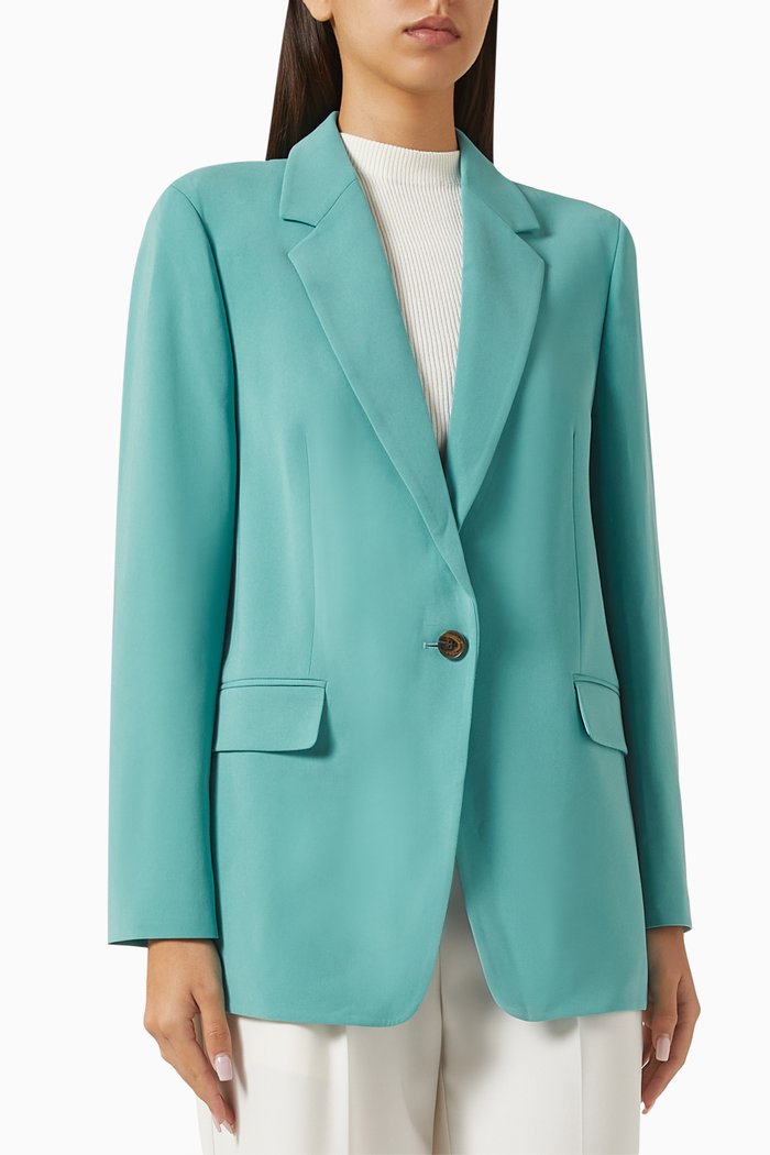 

Crease Resistant Jacket in Japanese Crêpe, Blue