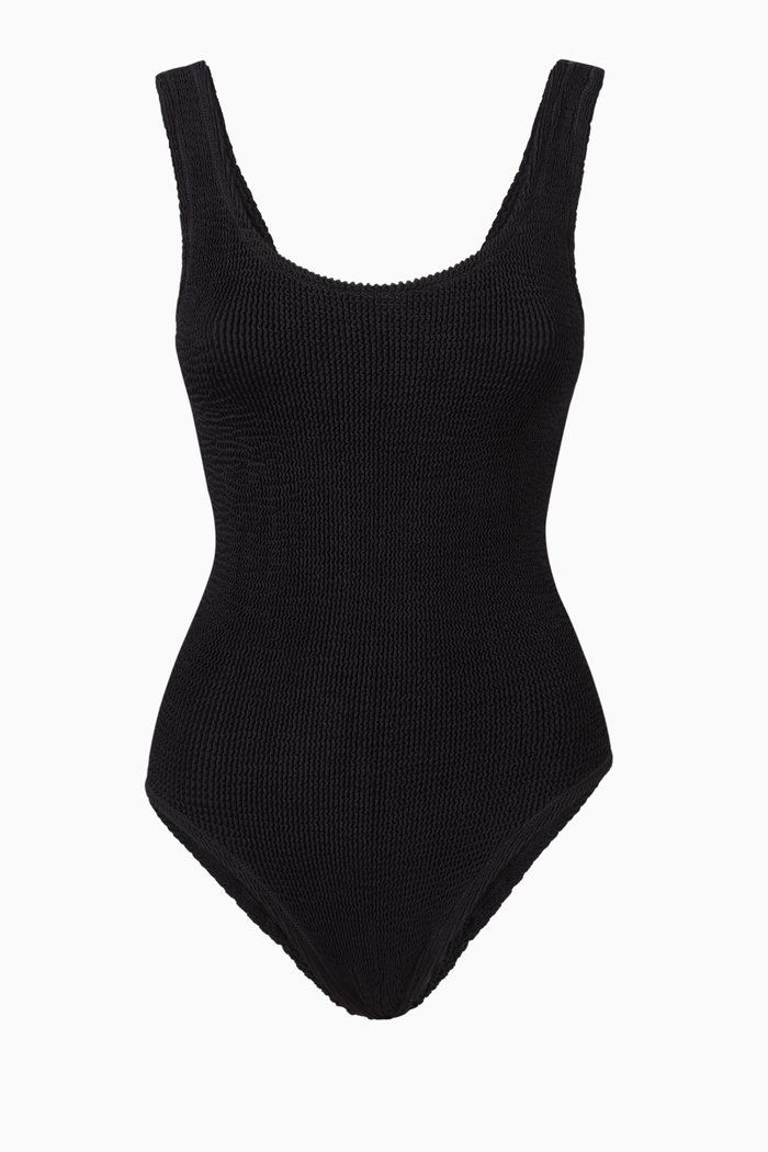 

Papaia One-piece Swimsuit in Crinkle Fabric, Black