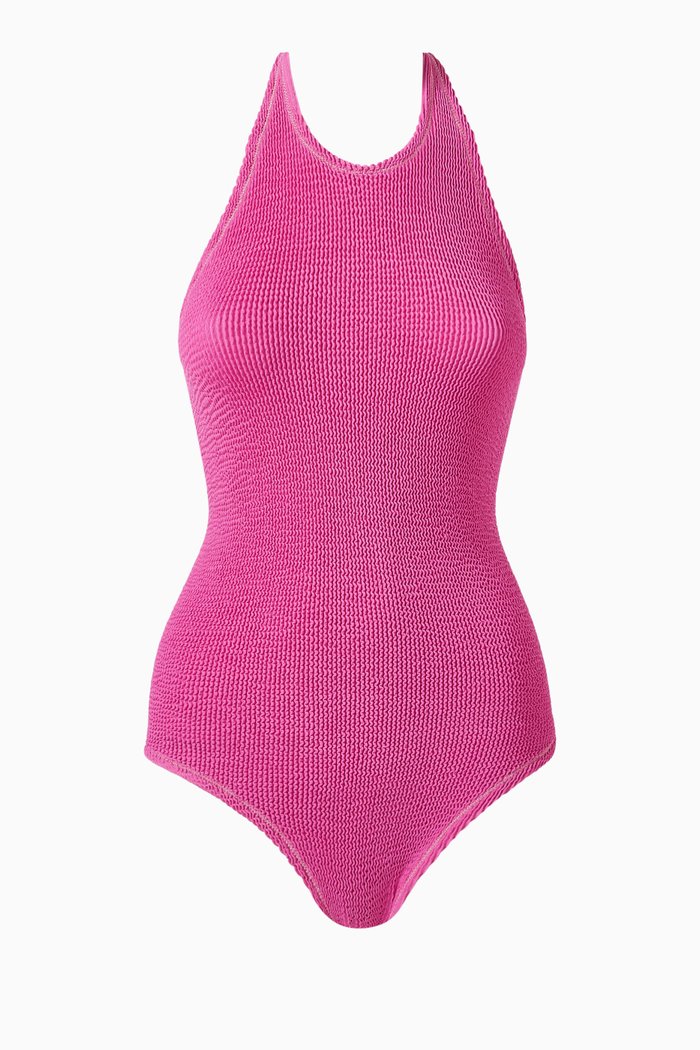 The Surfer One-piece Swimsuit in Crinkle Fabric, Pink