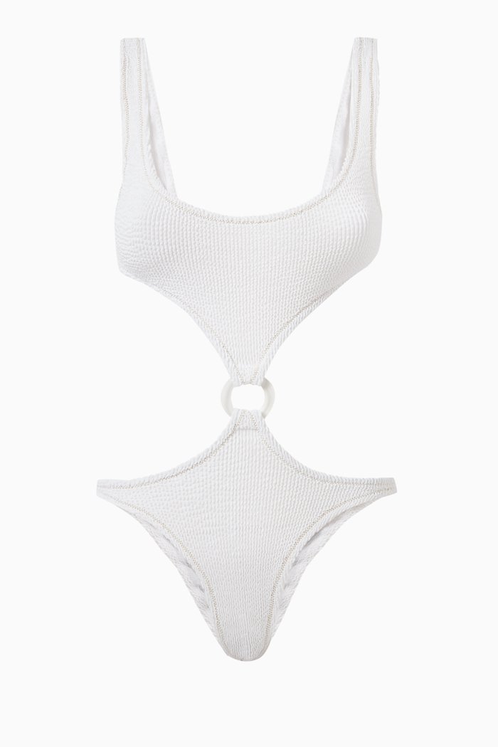 

Augusta One-piece Swimsuit in Crinkle Fabric, White