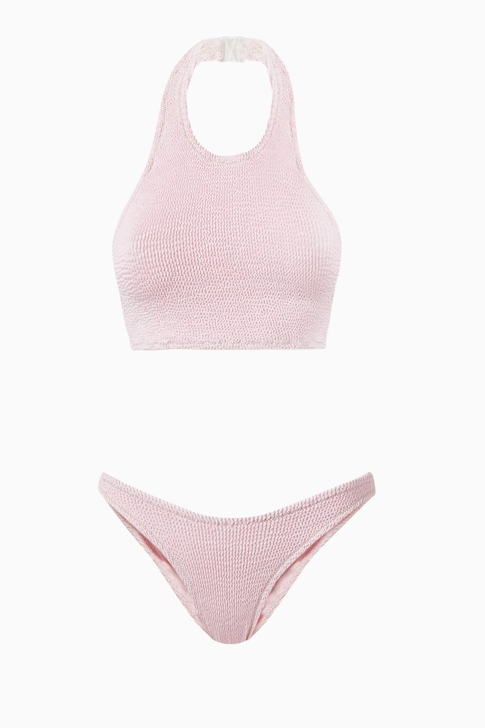 

The Longboarder Two-piece Bikini Set in Crinkle Fabric, Pink