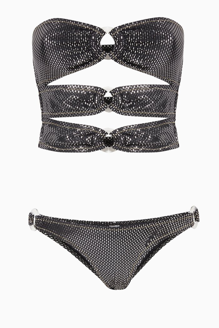 

Cage Two-piece Bikini Set, Black