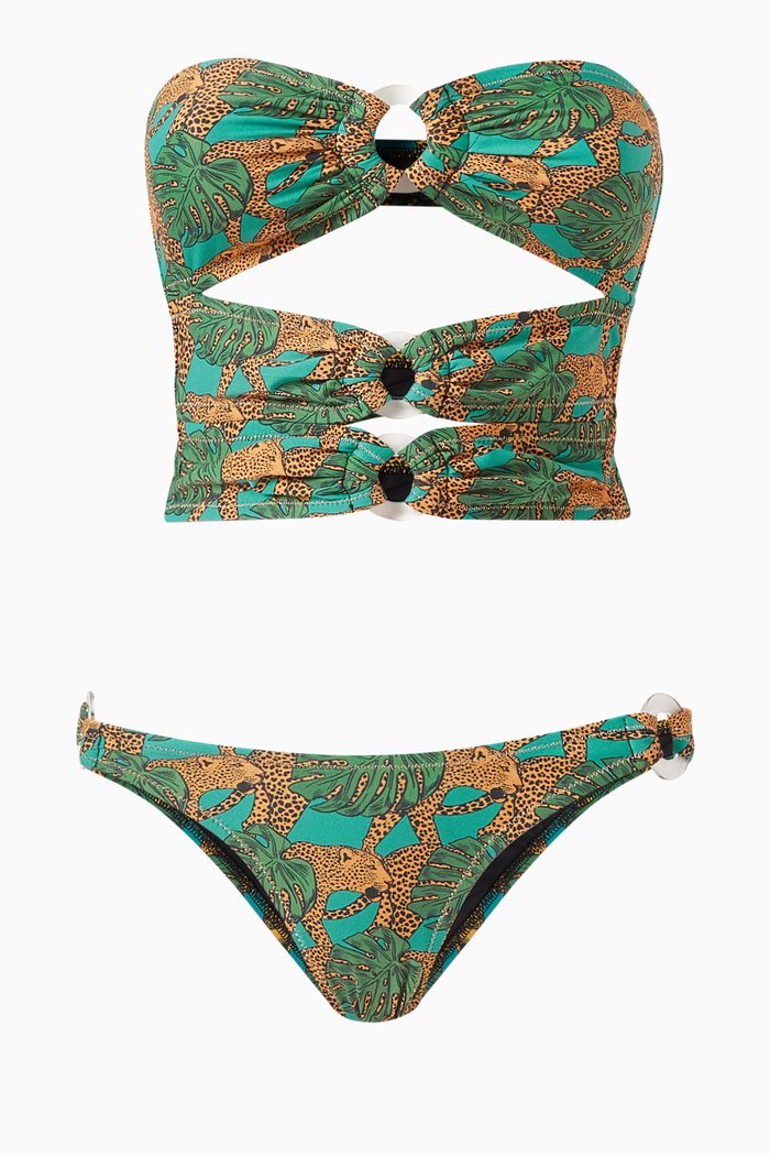 

Cage Two-piece Bikini Set, Green