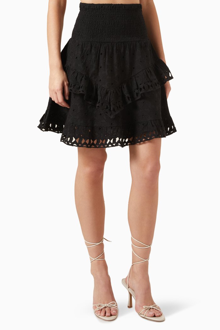 Yasginnie Mini Skirt in Cotton, Black