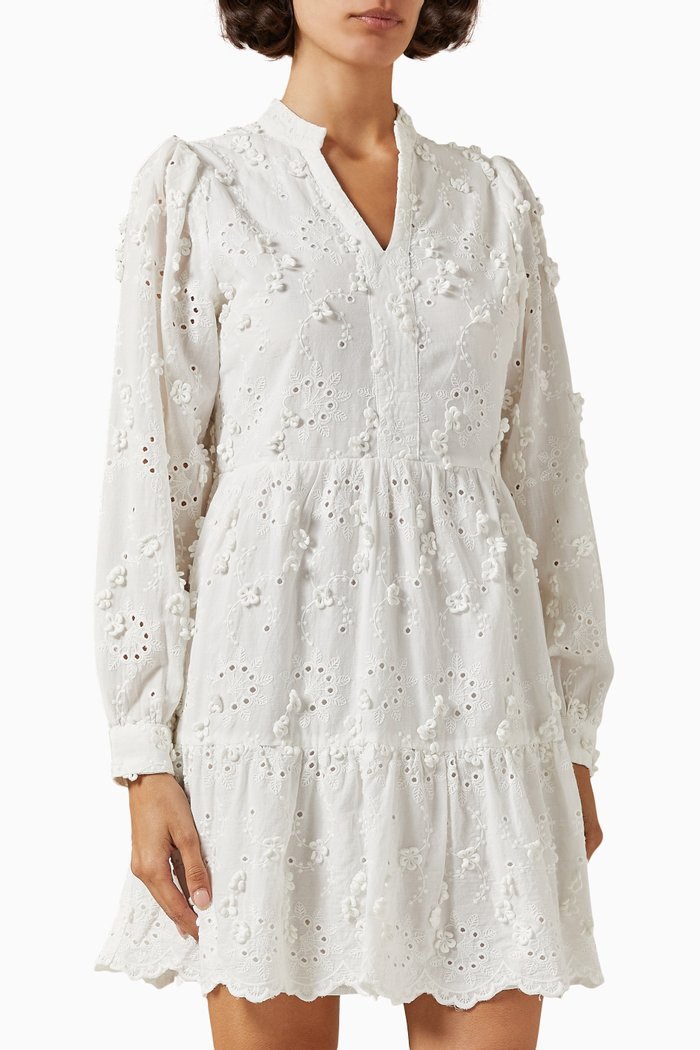 

Yasmenusa Broderie-anglaise Mini Dress, Neutral