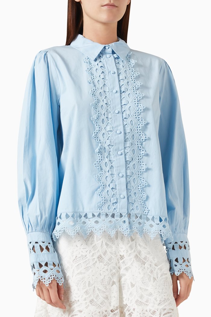 

Yastrima Shirt in Organic Cotton, Blue
