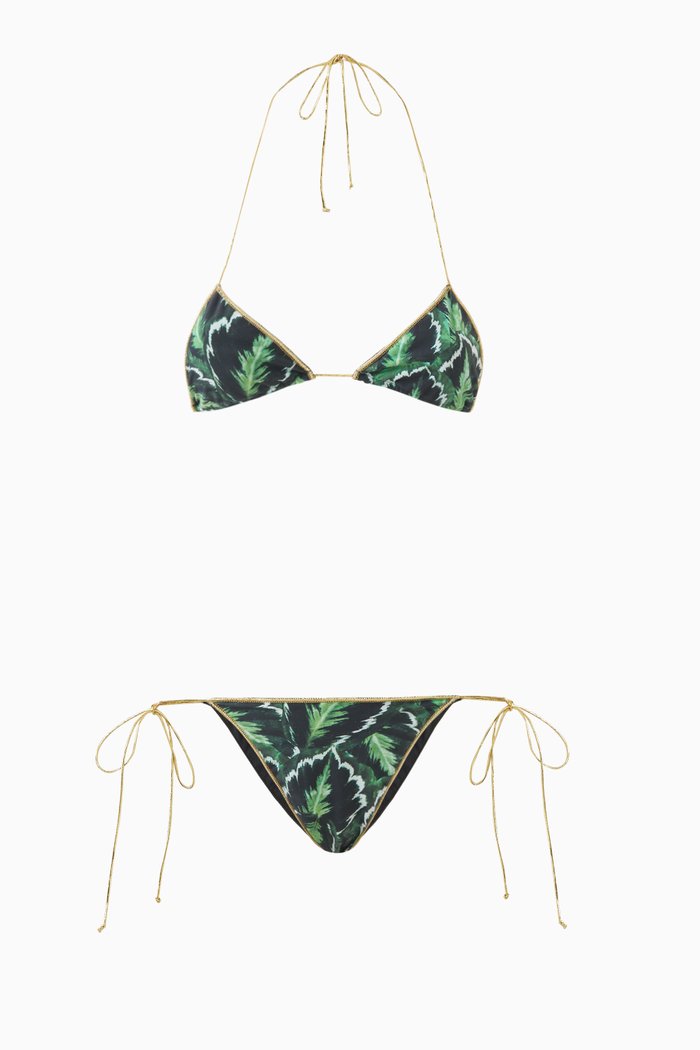 

Sam Two-piece Bikini Set in Stretch Nylon, Green