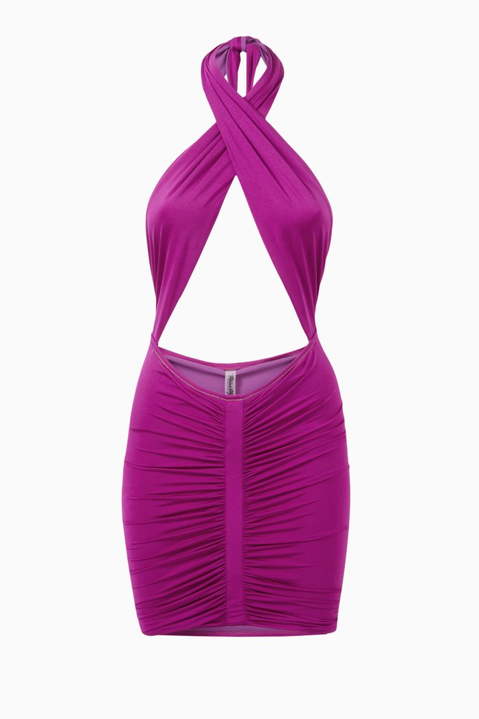

Stallion Mini Dress in Lamé Fabric, Purple
