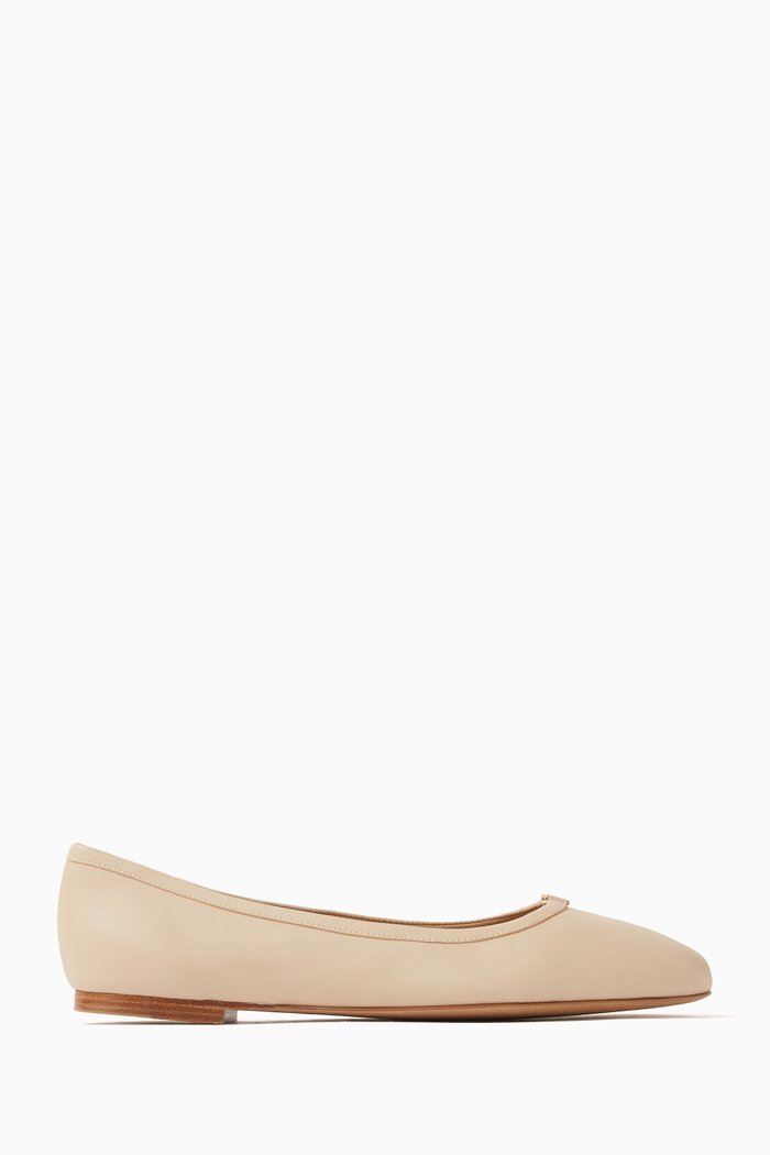 

Marcie Ballerina Flats in Leather, Neutral