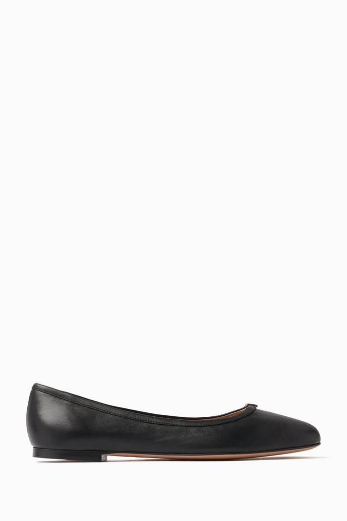 

Marcie Ballerina Flats in Leather, Black