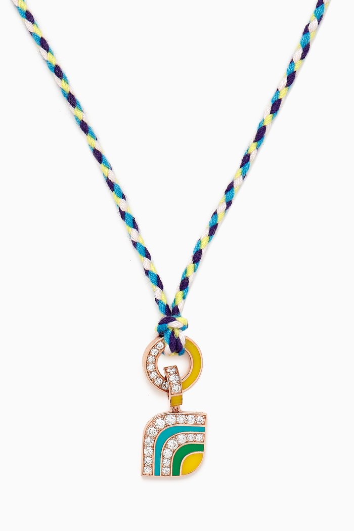 Rainbow Connection Diamond & Enamel Pendant in 18kt Rose Gold