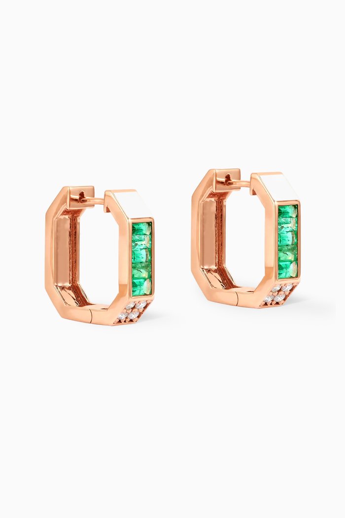 

Whatever Bold Multi-stone Hoop Earrings in 18kt Rose Gold