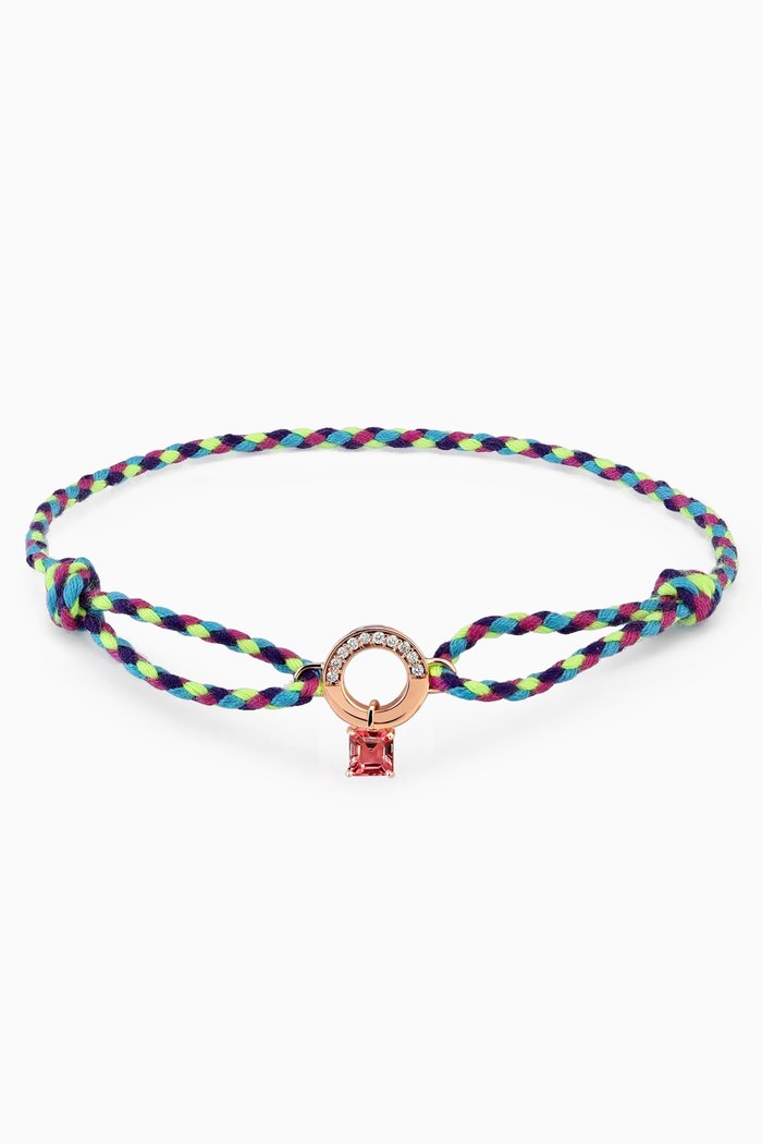 Full Moon Diamond & Tourmaline Bracelet in 18kt Rose Gold