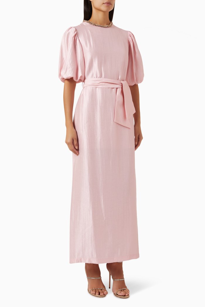 Hoya Embellished Maxi Dress in Rayon, Pink