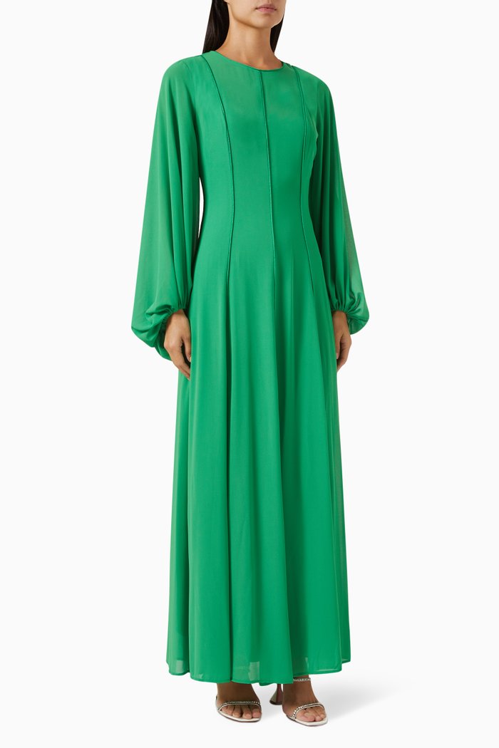 

Datura Maxi Dress in Georgette, Green