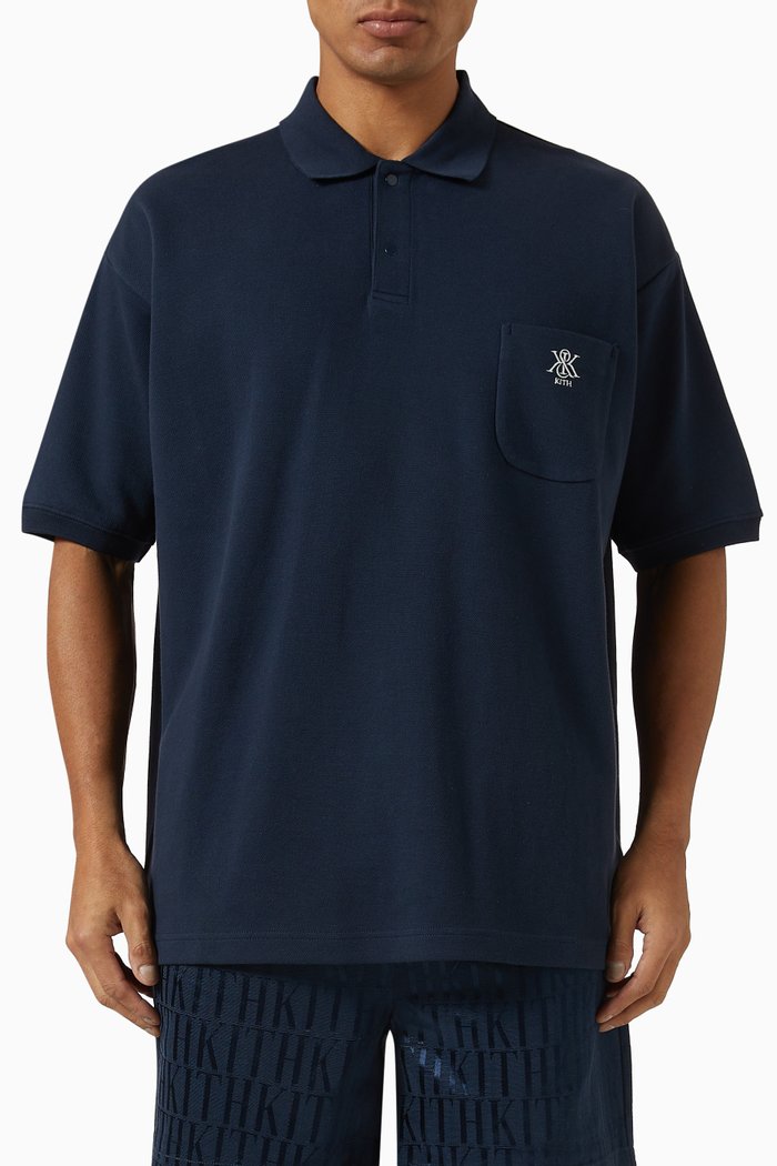 Ethan Polo Shirt in Cotton Piqué, Blue