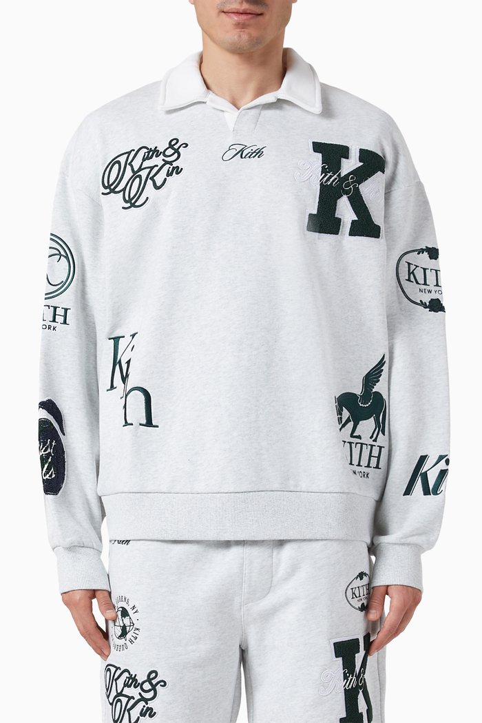 

Nelson Collared Sweatshirt in Cotton-fleece, Grey