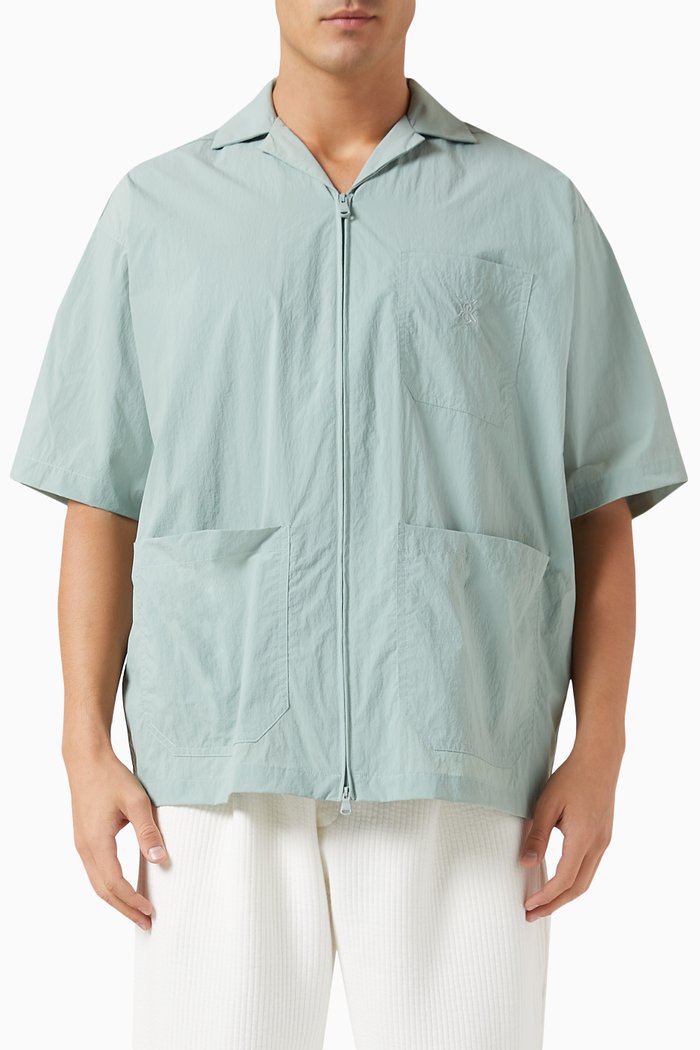 

Kaydin Zip Shirt in Nylon, Green