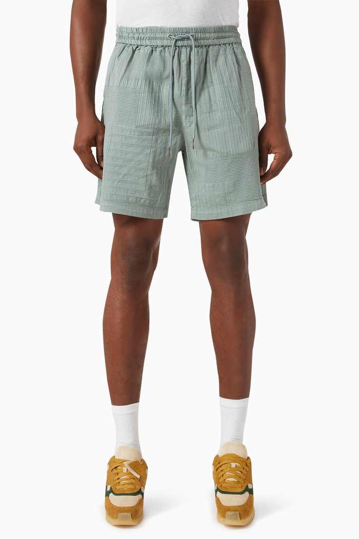 

Overdyed Patchwork Mason Shorts in Cotton, Green