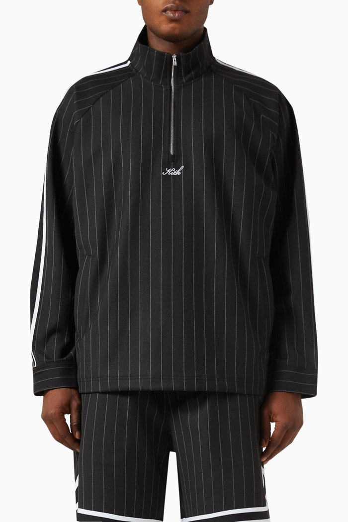 

Riley Quarter-zip Sweatshirt in Stretch Double-weave, Black