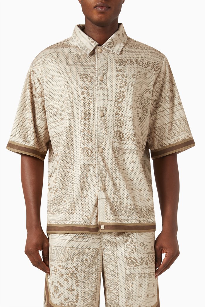 

Woodpoint Paisley-print Shirt in Poly-mesh, Neutral