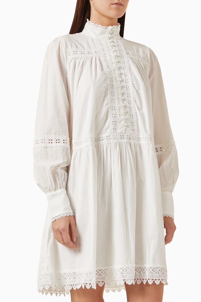 Yasvicca Mini Dress in Cotton, Neutral