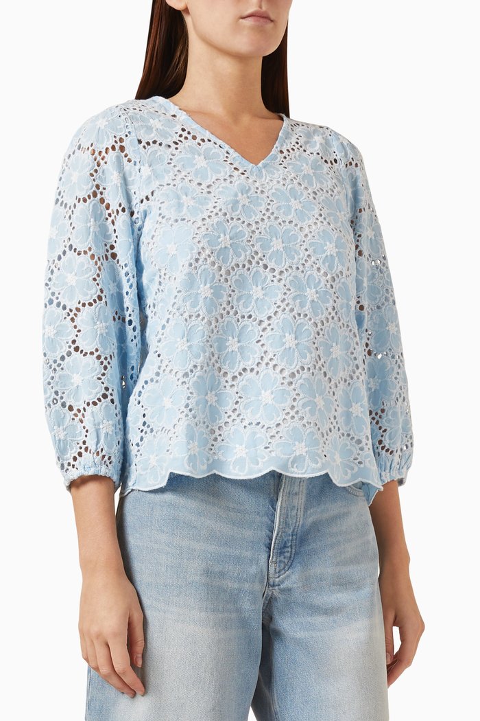 

Yasbeauty Top in Organic Cotton, Blue