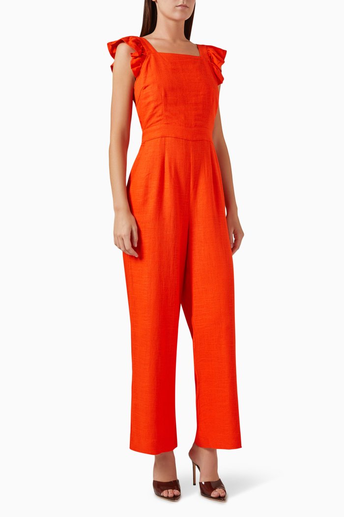 Yasisma Jumpsuit in Linen-blend, Orange