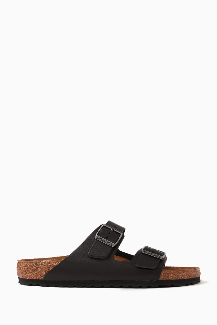

Arizona Grip Sandals in Aniline Leather, Black