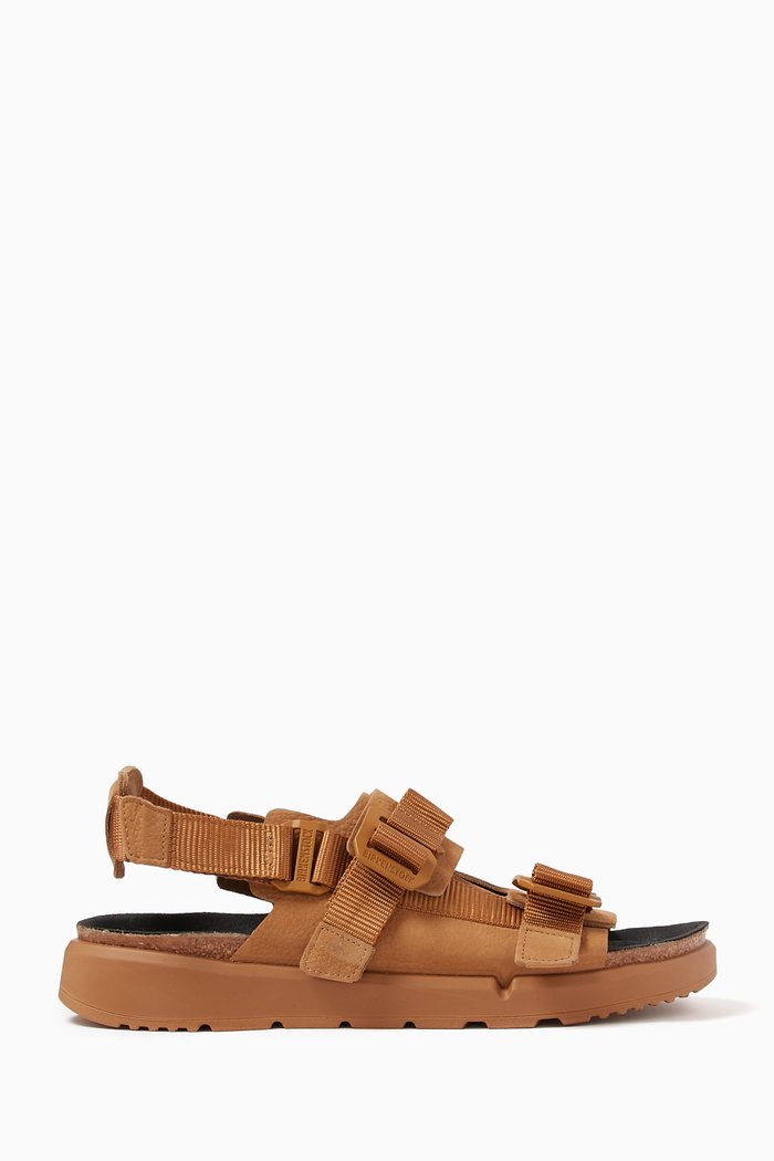 

Shinjuku Sandals in Leather & Textile, Brown