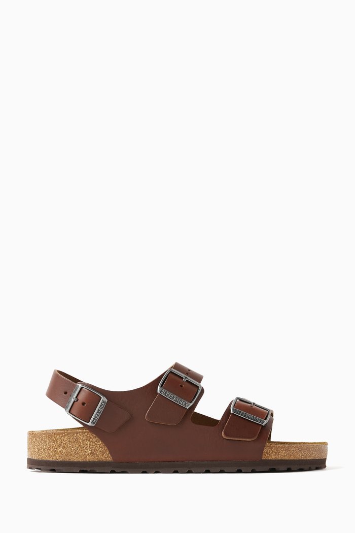 

Milano Slingback Sandals in Leather, Brown