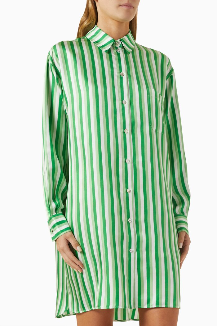 

Celeste Piscis Nightshirt in Silk Twill, Green