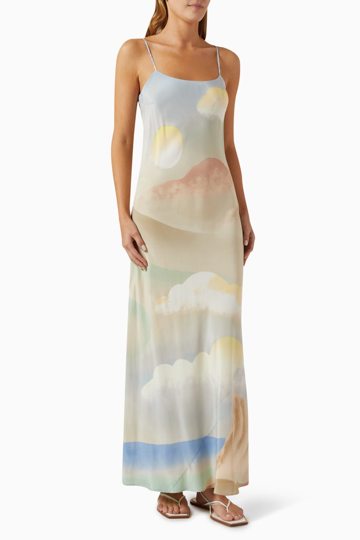 

Olympia Ecliptic Slip Dress in Silk Crêpe de Chine, Multicolour