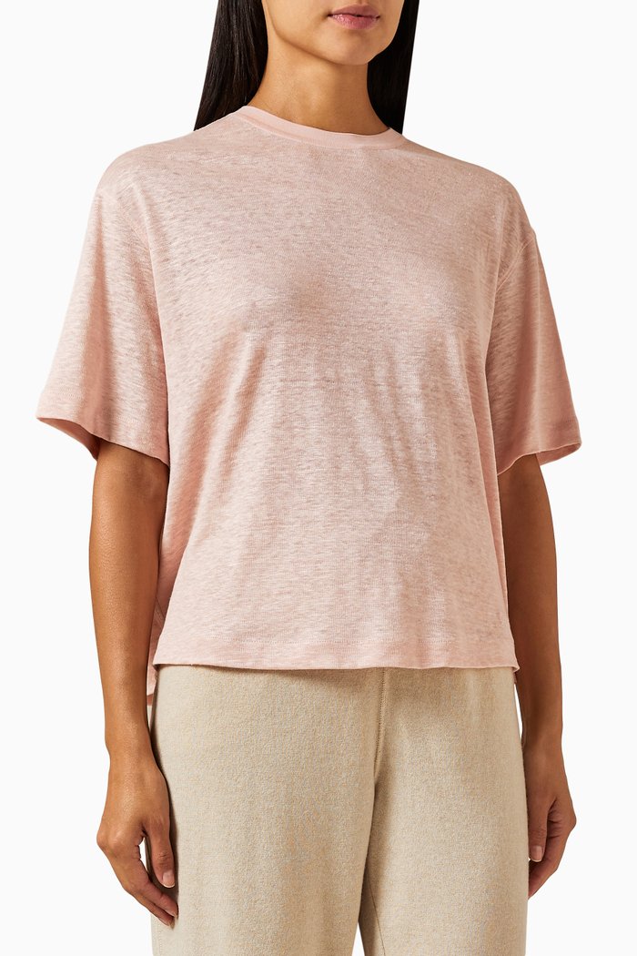 

Gargano Loose T-shirt in Linen, Pink