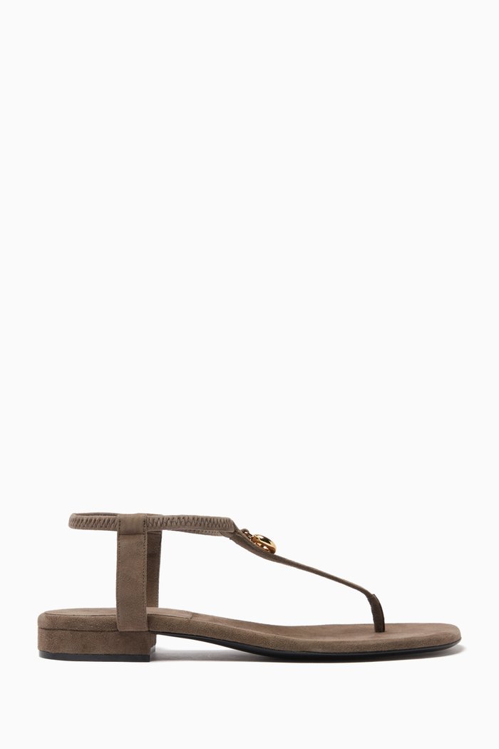 

Mindil Sandals in Suede Leather, Brown