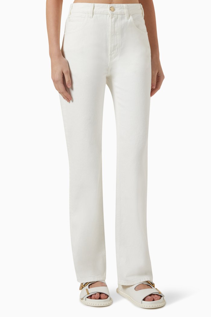 

Flared Boyfriend Jeans in Denim, White