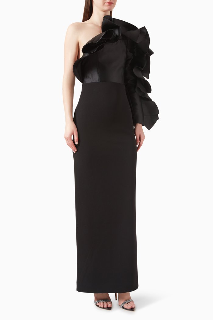 

Rex Maxi Dress in Crepe, Black