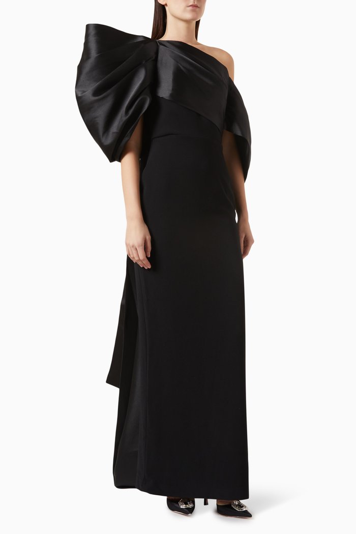 

Raye Maxi Dress in Crepe, Black