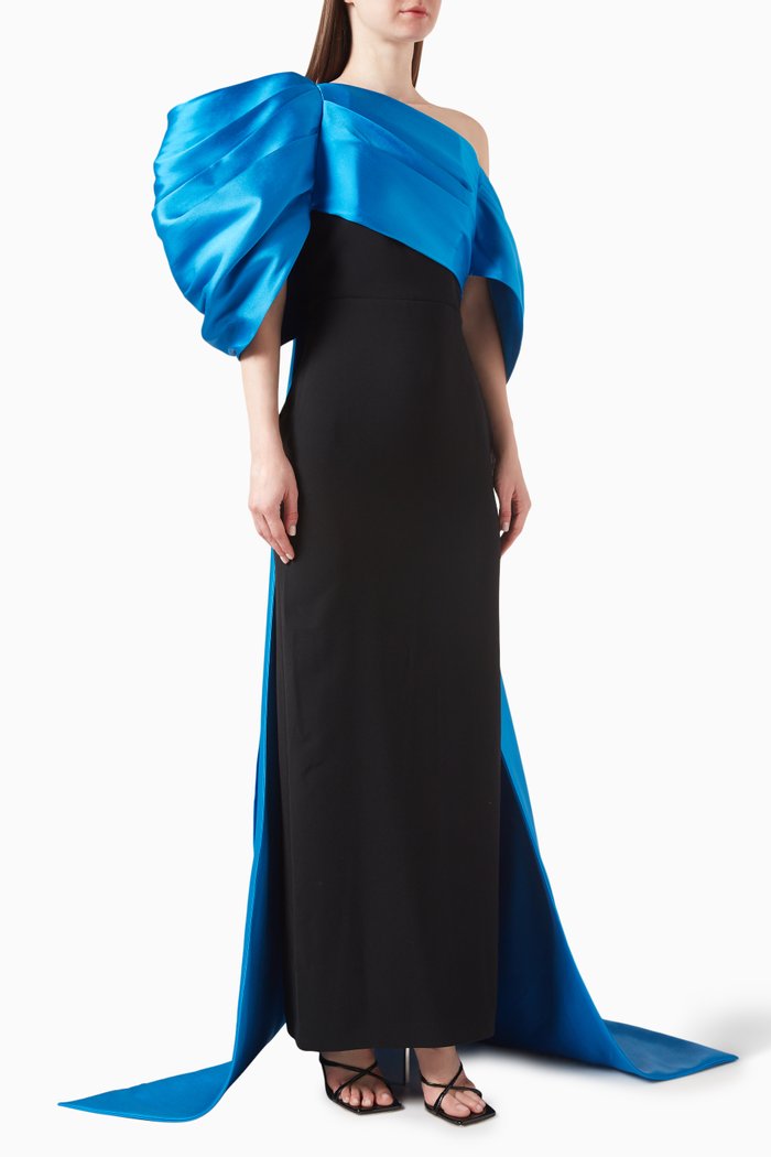

Raye Maxi Dress in Crepe, Blue