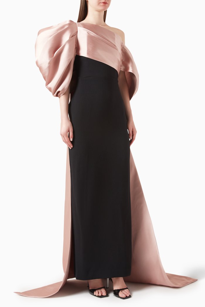 Raye Maxi Dress in Crepe, Pink
