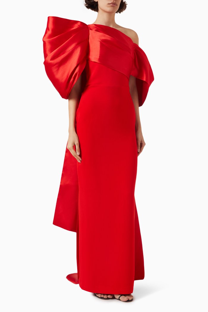 

Raye Maxi Dress in Crepe, Red