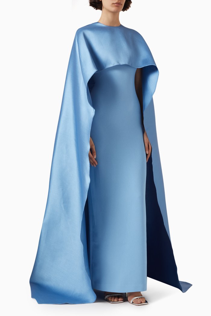 

Leni Maxi Dress in Crepe, Blue