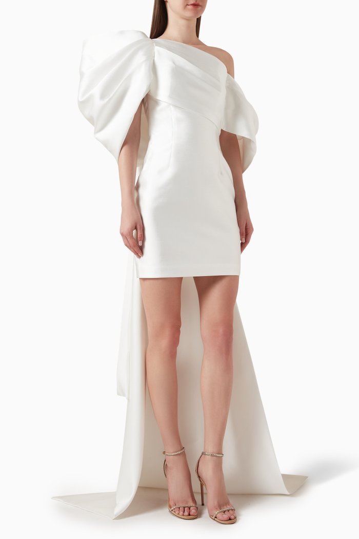 

Ula Mini Dress in Twill, Neutral