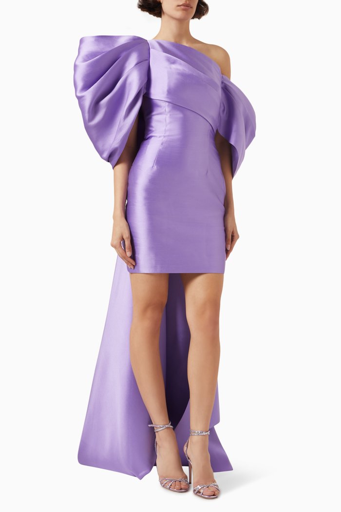 

Ula Mini Dress in Twill, Purple