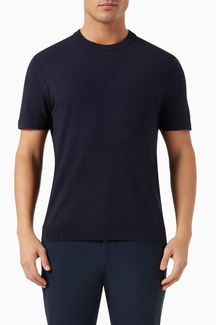 

Sarior Short-sleeved Sweater in Viscose-knit, Blue