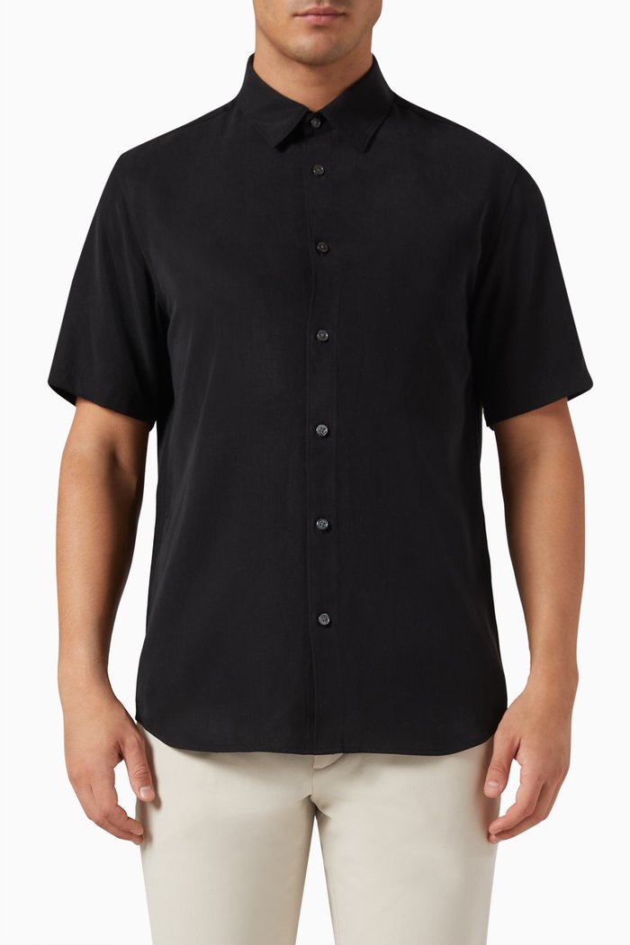 

Irving Shirt in Fluid Twill, Black