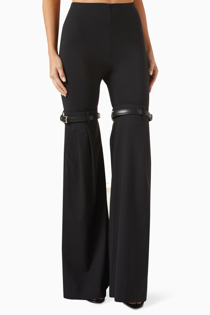 

Hybrid Flared Pants in Wool-blend, Black