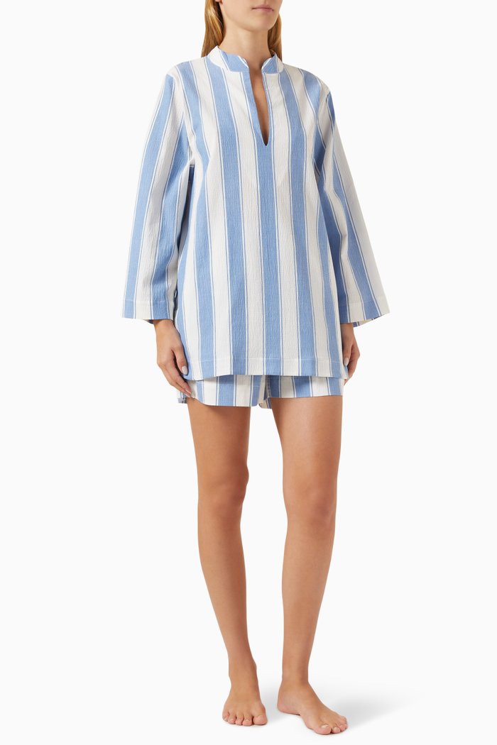 Feluka Boat Pyjama Set in Organic-cotton, Blue